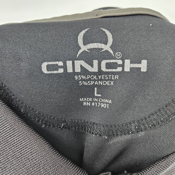 Cinch Shirt Mens Large Polo Short Sleeve Casual Preppy Western Geometric Black - Picture 7 of 12